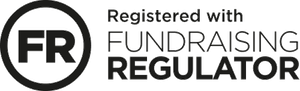 A logo stating "Registered with the Fundraising Regulator"
